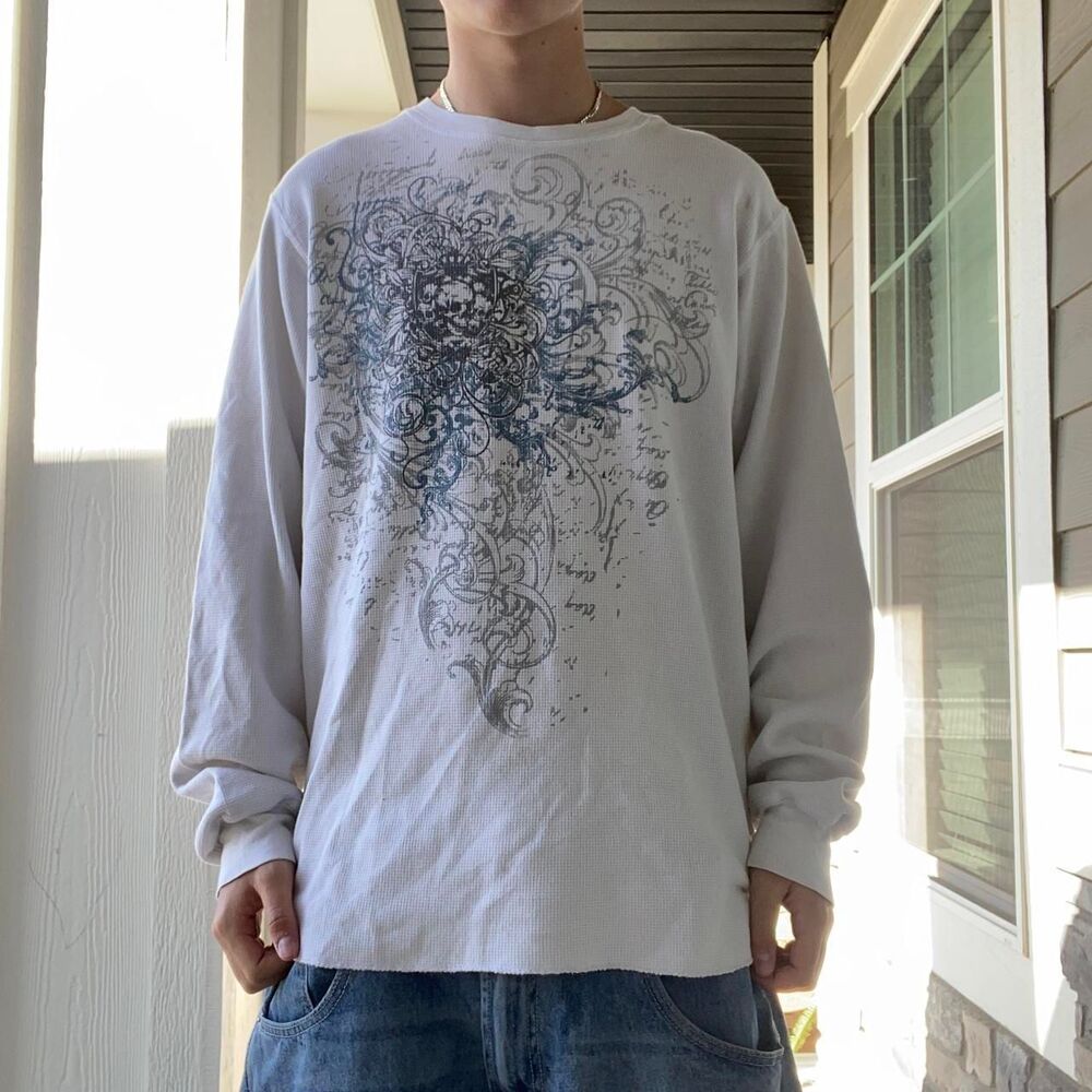 Point-zero Men's White and Grey T-shirt